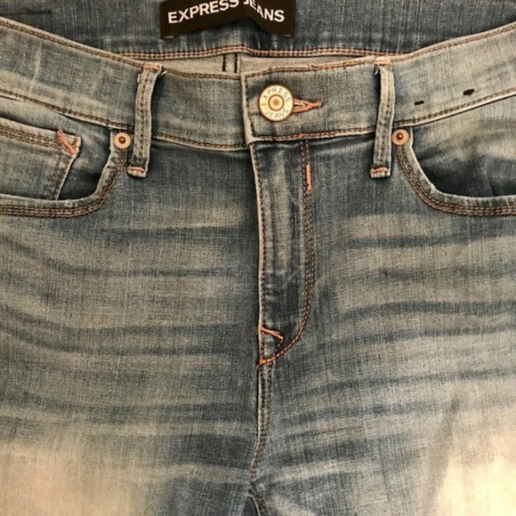 Express Mid Rise Faded Stretch Jean Leggings - Picture 4 of 5